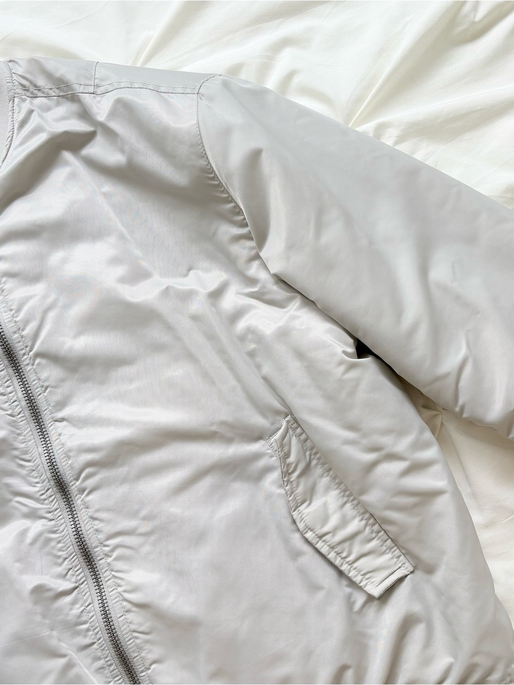 Motel Rocks Light Gray Bomber Jacket - Picture 4 of 5